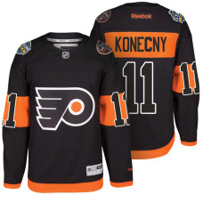 Philadelphia Flyers #11 Travis Konecny Black 2017 Stadium Series Premier Jersey