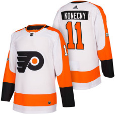 Philadelphia Flyers #11 Travis Konecny White 2018 Season Authentic Team Away Jersey