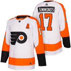 Philadelphia Flyers #17 Wayne Simmonds White 2018 Season Authentic Team Away Jersey