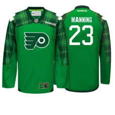 Philadelphia Flyers #23 Brandon Manning Kelly Green Patty's Pride St. Patrick's Day Jersey