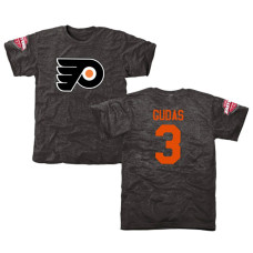 Philadelphia Flyers Radko Gudas #3 Black Tri-Blend T-Shirt