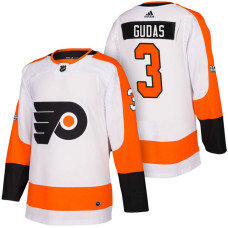 Philadelphia Flyers #3 Radko Gudas White 2018 Season Authentic Team Away Jersey