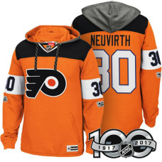 Philadelphia Flyers #30 Michal Neuvirth Orange Anniversary Classic Patch Hoodie