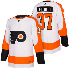 Philadelphia Flyers #37 Brian Elliott White 2018 Season Authentic Team Away Jersey