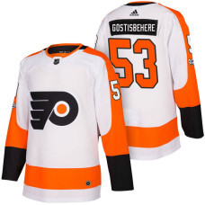 Philadelphia Flyers #53 Shayne Gostisbehere White 2018 Season Authentic Team Away Jersey