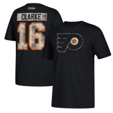 Philadelphia Flyers Black Bobby Clarke #16 CCM Retired Player Vintage T-shirt