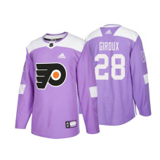 Philadelphia Flyers #28 Claude Giroux Purple 2018 Adidas Authentic Hockey Fights Cancer Jersey