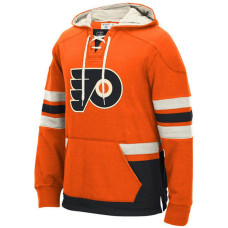 Philadelphia Flyers Orange Fleece Lace Pullover Hoodie