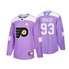 Philadelphia Flyers #93 Jakub Voracek Purple 2018 Adidas Authentic Hockey Fights Cancer Jersey