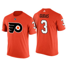 Philadelphia Flyers Orange Radko Gudas #3 2018 Adidas New Season Shirsey T-shirt