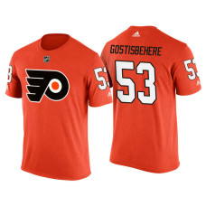 Philadelphia Flyers Orange Shayne Gostisbehere #53 2018 Adidas New Season Shirsey T-shirt