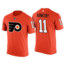 Philadelphia Flyers Orange Travis Konecny #11 2018 Adidas New Season Shirsey T-shirt