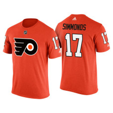 Philadelphia Flyers Orange Wayne Simmonds #17 2018 Adidas New Season Shirsey T-shirt