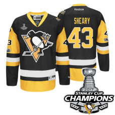 Pittsburgh Penguins #43 Conor Sheary Black 2017 Stanley Cup Champions Premier Jersey