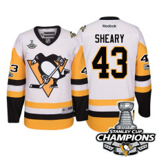 Pittsburgh Penguins #43 Conor Sheary White 2017 Stanley Cup Champions Premier Jersey