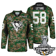 Pittsburgh Penguins #58 Kris Letang Camo 2017 Stanley Cup Champions Military Appreciation Premier Jersey