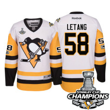 Pittsburgh Penguins #58 Kris Letang White 2017 Stanley Cup Champions Premier Jersey