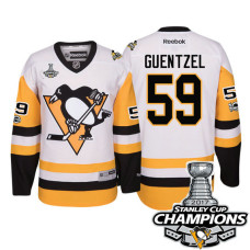 Pittsburgh Penguins #59 Jake Guentzel White 2017 Stanley Cup Champions Premier Jersey