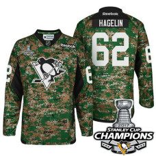 Pittsburgh Penguins #62 Carl Hagelin Camo 2017 Stanley Cup Champions Military Appreciation Premier Jersey