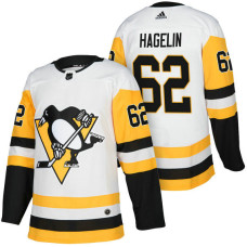 Pittsburgh Penguins #62 Carl Hagelin White 2018 Season Authentic Team Away Jersey