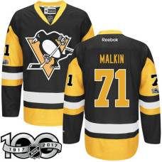 Pittsburgh Penguins #71 Evgeni Malkin Black 2017 Anniversary Patch Player Jersey