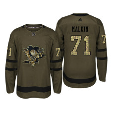 Pittsburgh Penguins #71 Evgeni Malkin Camo Salute To Service Jersey