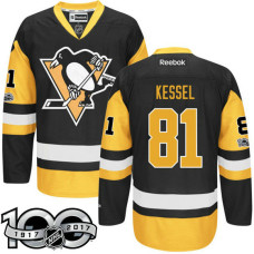 Pittsburgh Penguins #81 Phil Kessel Black 2017 Anniversary Patch Player Jersey