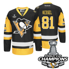 Pittsburgh Penguins #81 Phil Kessel Black 2017 Stanley Cup Champions Premier Jersey