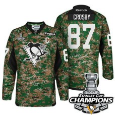 Pittsburgh Penguins #87 Sidney Crosby Camo 2017 Stanley Cup Champions Military Appreciation Premier Jersey