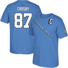 Pittsburgh Penguins #87 Sidney Crosby Light Blue 50th Anniversary Captain T-shirt