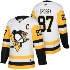 Pittsburgh Penguins #87 Sidney Crosby White 2018 Season Authentic Team Away Jersey