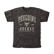 Pittsburgh Penguins Black Camo Stack Tri-Blend T-Shirt