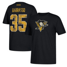 Pittsburgh Penguins Black Tom Barrasso #35 CCM Retired Player Vintage T-shirt