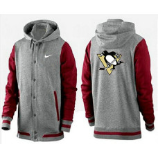 Pittsburgh Penguins Gray/Cardinal Join In The Club Button Up Varsity Jacket