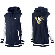 Pittsburgh Penguins Navy/White Join In The Club Button Up Varsity Jacket