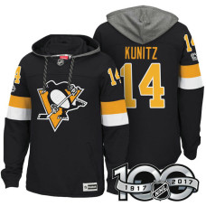 Pittsburgh Penguins #14 Chris Kunitz Black 2017 Anniversary Patch Hoodie