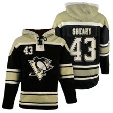 Pittsburgh Penguins #43 Conor Sheary Black Throwback Pullover Hoodie