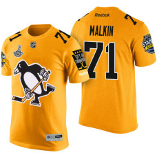 Pittsburgh Penguins #71 Evgeni Malkin Gold 2017 Stanley Cup Champions Limited T-shirt With Stadium Series