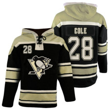 Pittsburgh Penguins #28 Ian Cole Black Throwback Pullover Hoodie