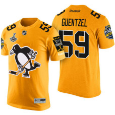 Pittsburgh Penguins #59 Jake Guentzel Gold 2017 Stanley Cup Champions Limited T-shirt With Stadium Series