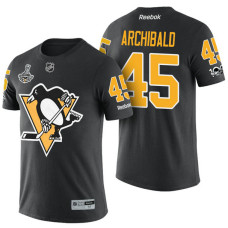 Pittsburgh Penguins #45 Josh Archibald Black 2017 Stanley Cup Champions Limited T-shirt