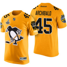 Pittsburgh Penguins #45 Josh Archibald Gold 2017 Stanley Cup Champions Limited T-shirt With Stadium Series