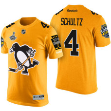 Pittsburgh Penguins #4 Justin Schultz Gold 2017 Stanley Cup Champions Limited T-shirt With Stadium Series