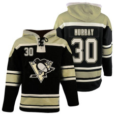 Pittsburgh Penguins #30 Matt Murray Black Throwback Pullover Hoodie