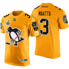 Pittsburgh Penguins #3 Olli Maatta Gold 2017 Stanley Cup Champions Limited T-shirt With Stadium Series