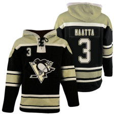 Pittsburgh Penguins #3 Olli Maatta Black Throwback Pullover Hoodie