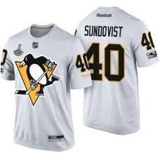 Pittsburgh Penguins #40 Oskar Sundqvist White 2017 Stanley Cup Champions Limited T-shirt