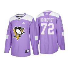 Pittsburgh Penguins #72 Patric Hornqvist Purple 2018 Adidas Authentic Hockey Fights Cancer Jersey