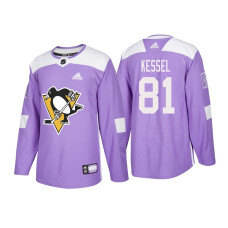 Pittsburgh Penguins #81 Phil Kessel Purple 2018 Adidas Authentic Hockey Fights Cancer Jersey