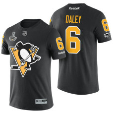 Pittsburgh Penguins #6 Trevor Daley Black 2017 Stanley Cup Champions Limited T-shirt